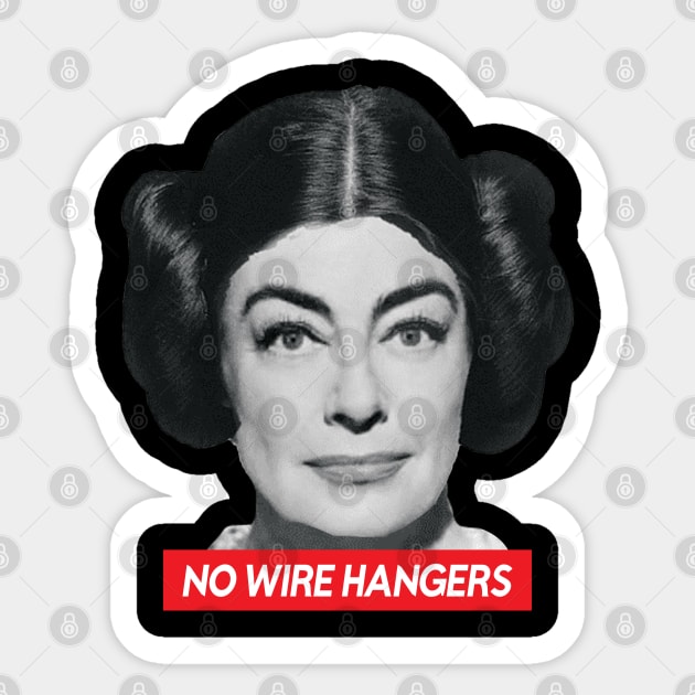 Joan Crawford \\ No Wire Hangers Sticker by Sarah Agalo